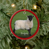 Cute Sheep Personalized Ceramic Ornament