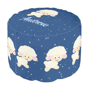 Cute sheep’s pouf