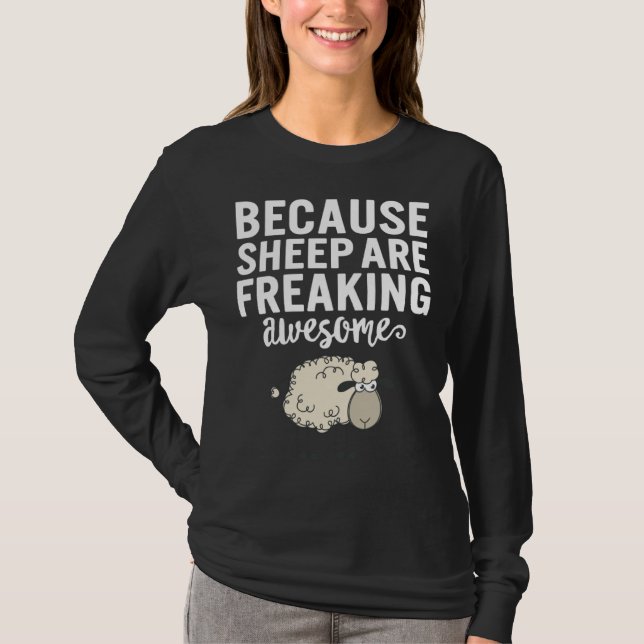 Cute Sheep Sheep Are Awesome Women Girls  Sheep Mo T-Shirt (Front)