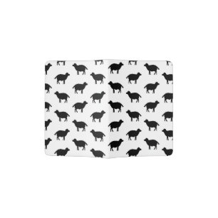 Cute Sheep Silhouettes Black and White Sheep Passport Holder