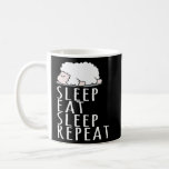 Cute sheep sleep eat repeat saying nightdress  coffee mug
