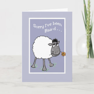 Cute Sheep, Sorry I've been Baa-d, Apology Card