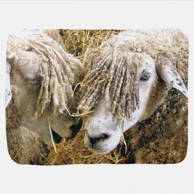 CUTE SHEEP STROLLER BLANKET (Horizontal)