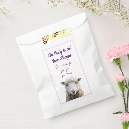 Cute Sheep Thank Customers Yarn Shop Favor Bag