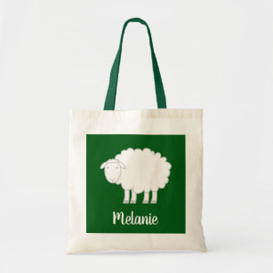 Cute sheep tote bag personalized for kids