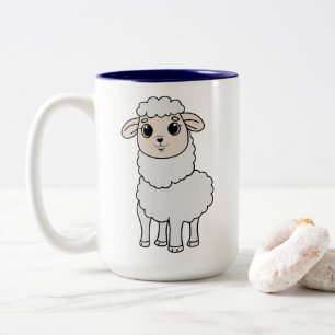 Cute Sheep Two-Tone Coffee Mug
