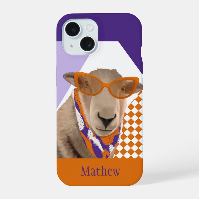 Cute Sheep With Glasses  Iphone Case (Back)
