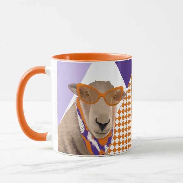 Cute Sheep With Glasses  Mug (Left)