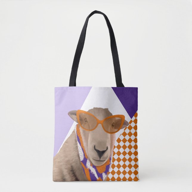 Cute Sheep With Glasses  Tote Bag (Front)