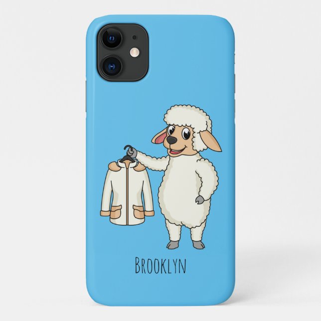 Cute sheep with jacket cartoon Case-Mate iPhone case (Back)