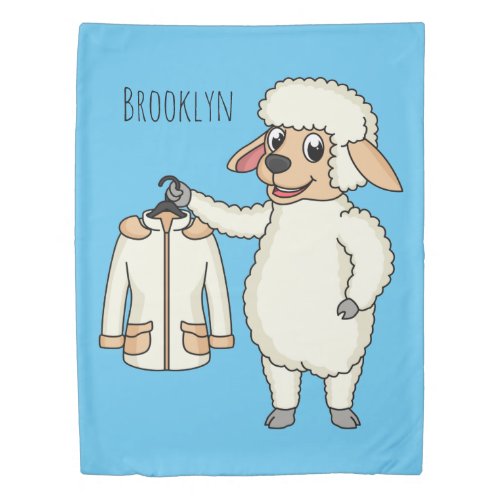 Cute sheep with jacket cartoon duvet cover