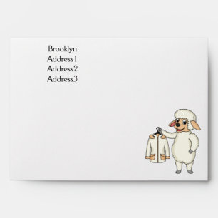 Cute sheep with jacket cartoon  envelope
