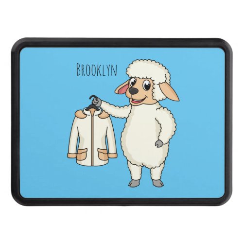 Cute sheep with jacket cartoon hitch cover