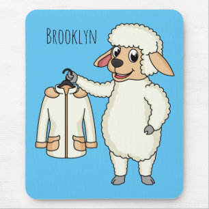 Cute sheep with jacket cartoon mouse pad