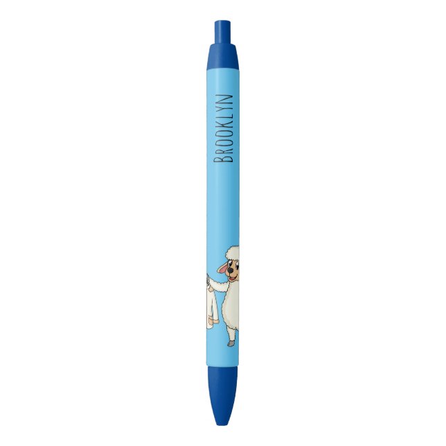Cute sheep with jacket cartoon  pen (Front Vertical)