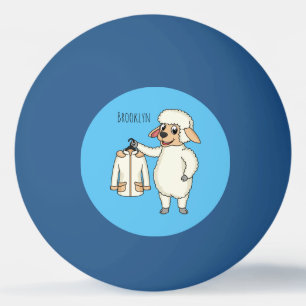 Cute sheep with jacket cartoon ping pong ball