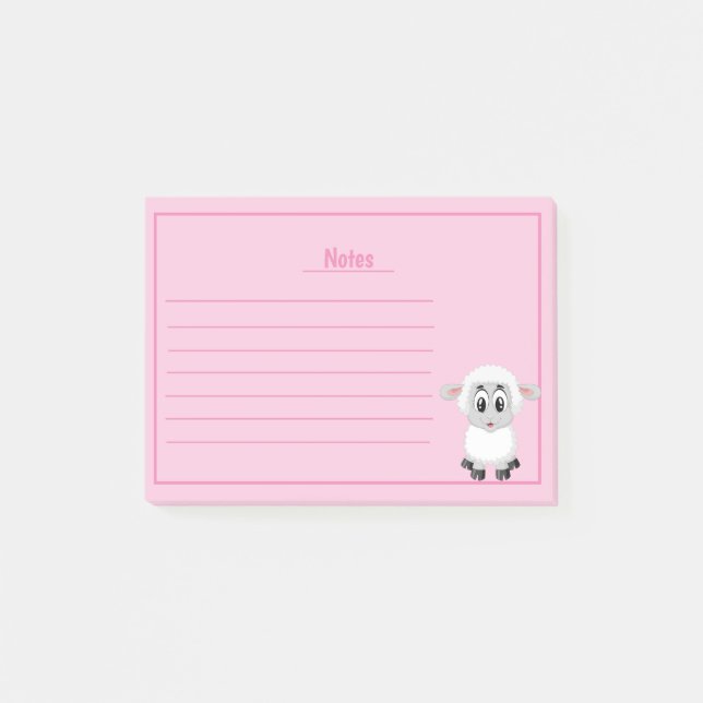 Cute Sheep with Lines Notes (Front)