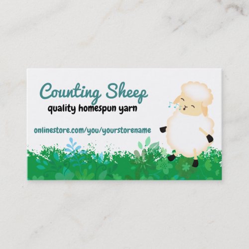 Cute sheep yarn homespun knitting crochet business business card