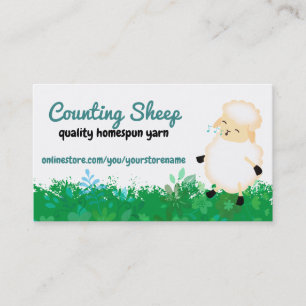Cute sheep yarn homespun knitting crochet business card