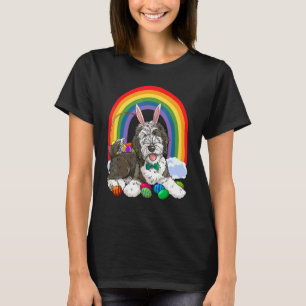 Cute Sheepadoodle Happy Easter Eggs Bunny Dog Kids T-Shirt