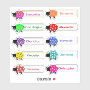 Cute Sheeps Multiple Name Stickers