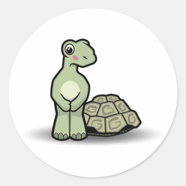 Cute Shell-less Cartoon Tortoise Sticker (Front)