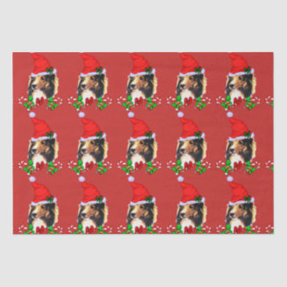 Cute Sheltie Santa Christmas Tissue Paper