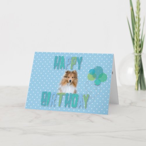 Cute Sheltie Shetland Sheepdog Happy Birthday Card