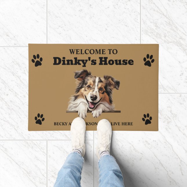 Cute Shetland Sheepdog Dog Photo Doormat (Indoor)
