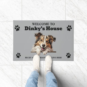 Cute Shetland Sheepdog Dog Photo Doormat