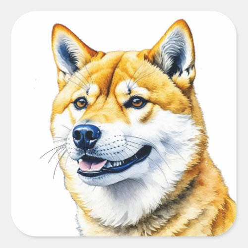 Cute Shia Inu Dog Breed  Square Sticker