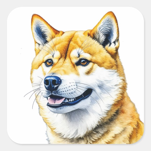 Cute Shia Inu Dog Breed  Square Sticker (Front)