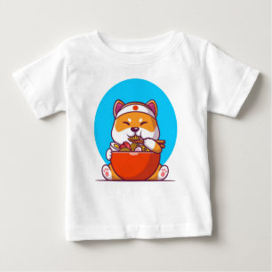 Cute Shiba Eating Ramen Noodle Cartoon-23054 Baby T-Shirt