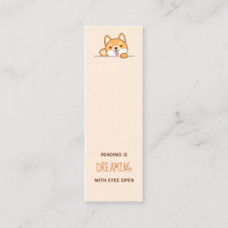 Cute Shiba Inu Corgi Dog Bookmark Quote Mini Business Card