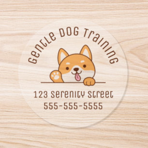 Cute Shiba Inu Corgi Dog Custom Text Classic Round Sticker