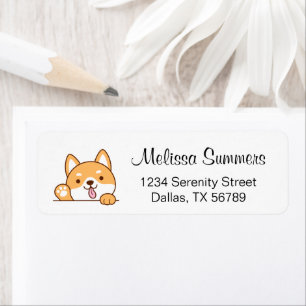 Cute Shiba Inu Corgi Dog Return Address Label