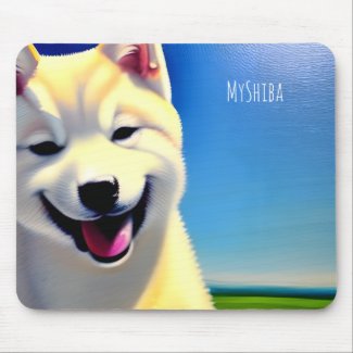 Cute Shiba Inu Custom Portrait Photo Gift Idea Mouse Pad