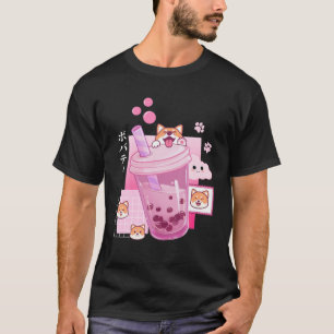 Cute Shiba Inu Dog Drink Milk Tea Boba Anime Japan T-Shirt