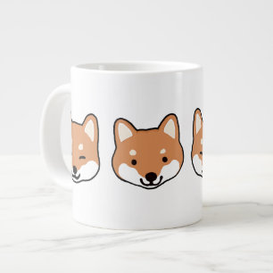 Cute Shiba Inu Dog Faces Giant Coffee Mug