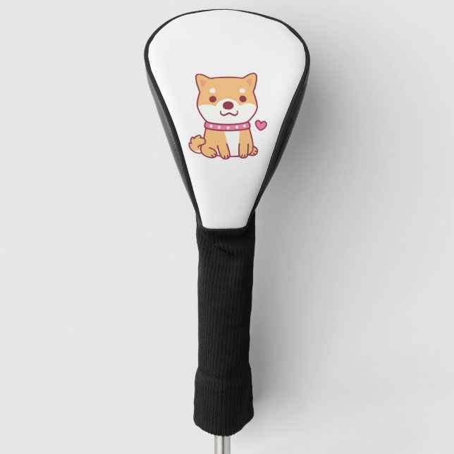 Cute Shiba Inu Dog Golf Head Cover (Front)