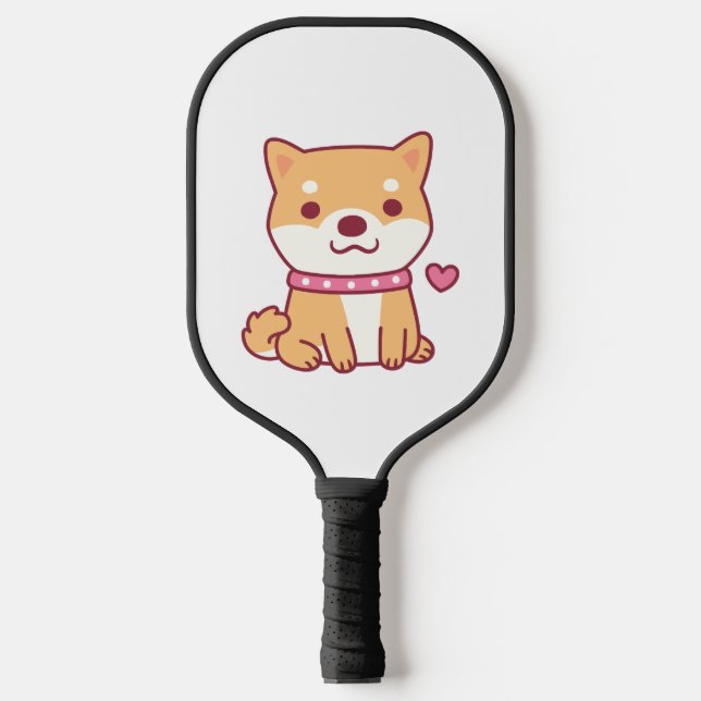 Cute Shiba Inu Dog Pickleball Paddle (Front)