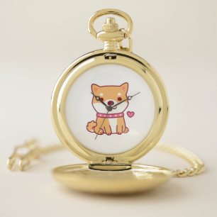 Cute Shiba Inu Dog Pocket Watch