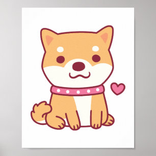 Cute Shiba Inu Dog Poster