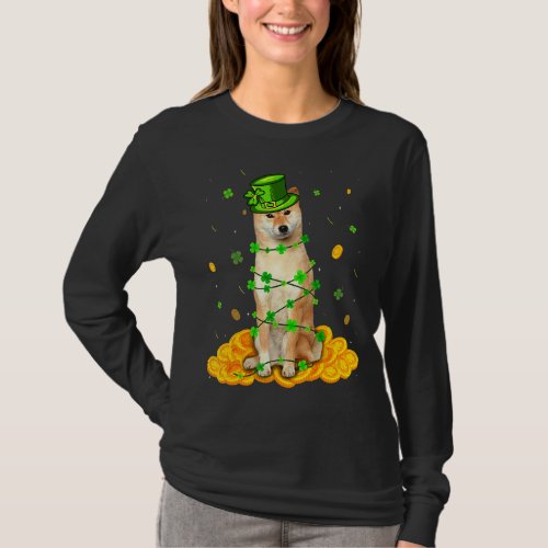 Cute Shiba Inu Dog St Patricks Day Irish Shamrock T_Shirt