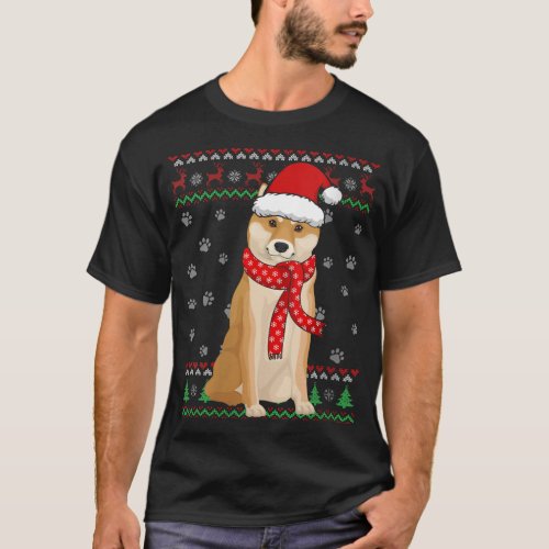 Cute Shiba Inu Dog Ugly Christmas Sweater Santa Ha