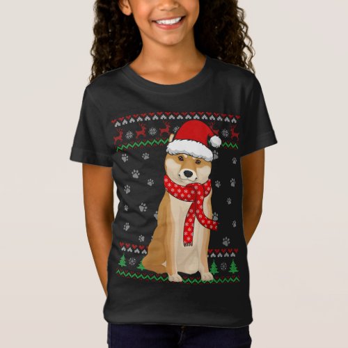 Cute Shiba Inu Dog Ugly Christmas Sweater Santa Ha
