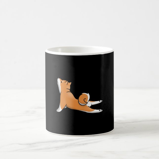 Cute shiba inu dog | yoga pose | birthday gift coffee mug (Center)