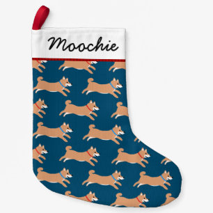 Cute Shiba Inu Dogs Pattern Xmas Holiday Small Christmas Stocking