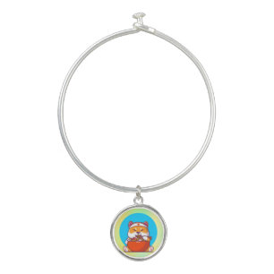 Cute Shiba Inu Eating Ramen Noodle Cartoon-23054 Bangle Bracelet