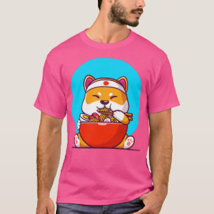 Cute Shiba Inu Eating Ramen Noodle T-Shirt